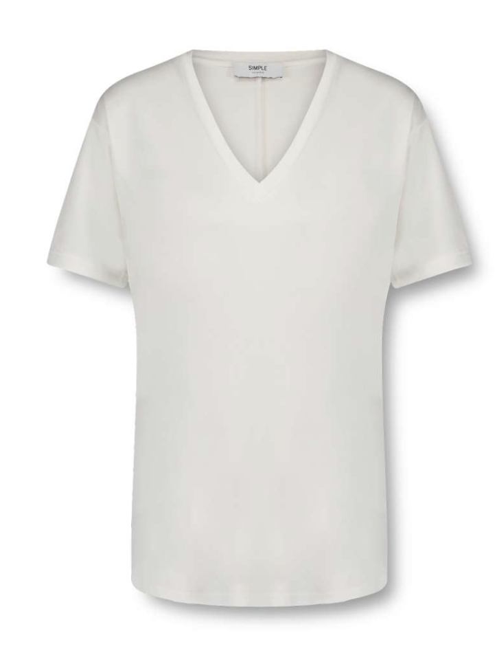 SIMPLE t-shirt LISA egret wit