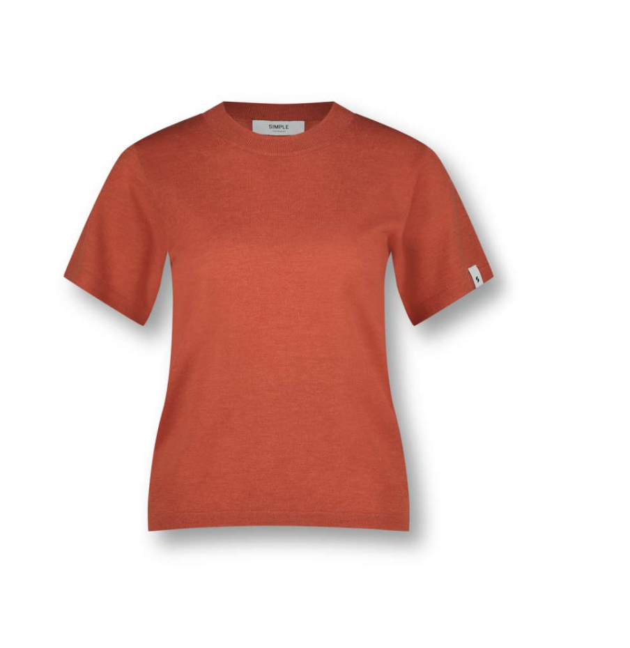 SIMPLE t-shirt NAVEEN coral