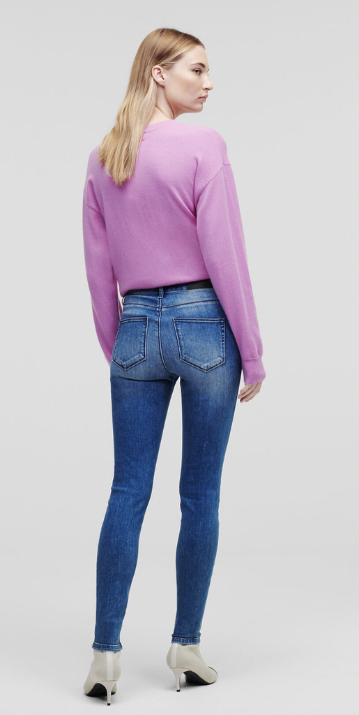 KARL LAGERFELD jeans HIGH WAIST SKINNY DENIM PANTS mid blue