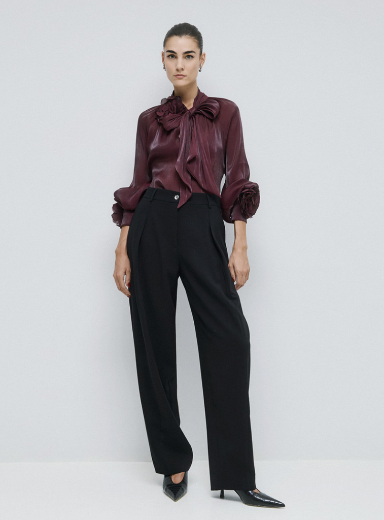 ACCESS bloes FLOWER bordeaux