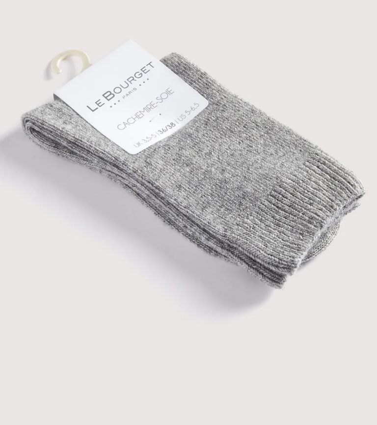 LE BOURGET kousen CACHEMIRE-SOIE grijs