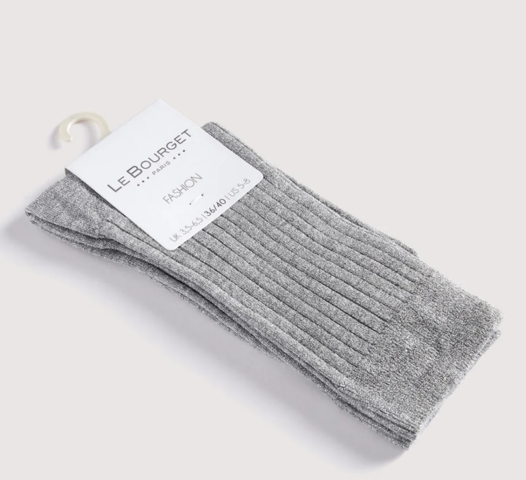 LE BOURGET kousen FASHION lurex grijs